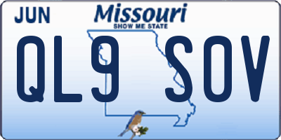 MO license plate QL9S0V