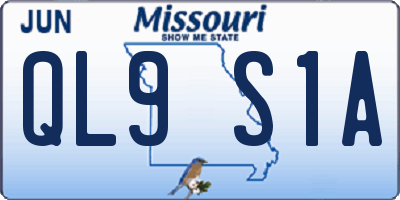 MO license plate QL9S1A