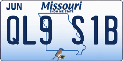 MO license plate QL9S1B