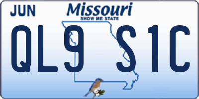 MO license plate QL9S1C