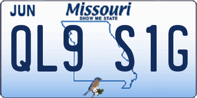 MO license plate QL9S1G