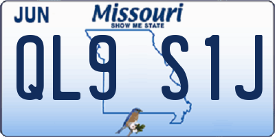 MO license plate QL9S1J