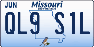 MO license plate QL9S1L