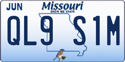 MO license plate QL9S1M