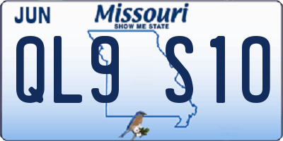MO license plate QL9S1O