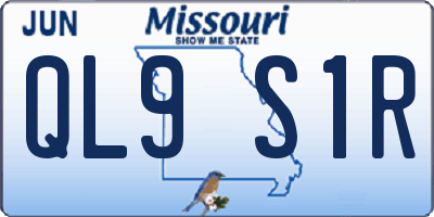 MO license plate QL9S1R