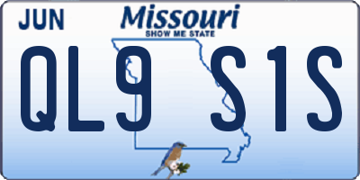 MO license plate QL9S1S