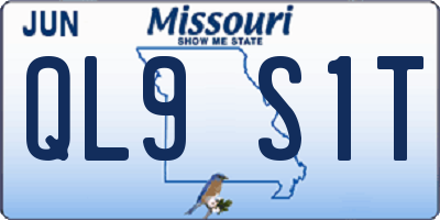 MO license plate QL9S1T
