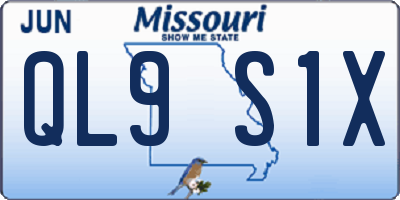MO license plate QL9S1X