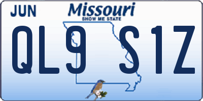 MO license plate QL9S1Z
