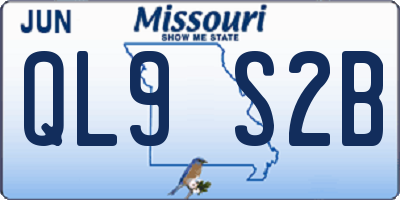 MO license plate QL9S2B