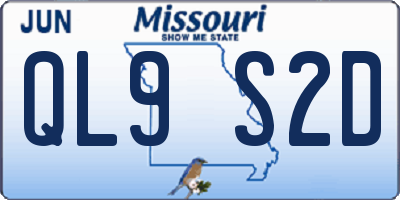 MO license plate QL9S2D