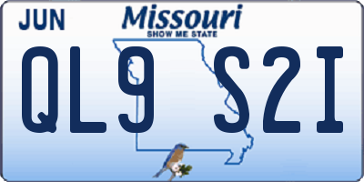 MO license plate QL9S2I