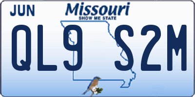 MO license plate QL9S2M