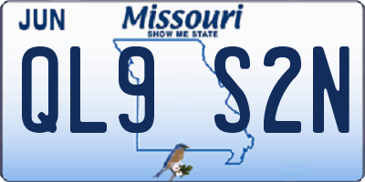 MO license plate QL9S2N