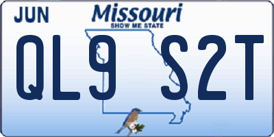 MO license plate QL9S2T