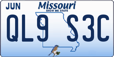 MO license plate QL9S3C