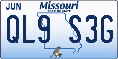 MO license plate QL9S3G