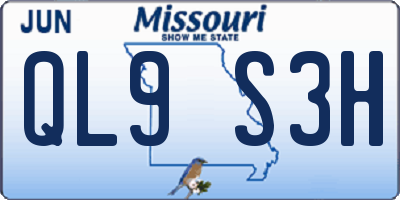 MO license plate QL9S3H
