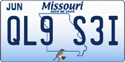 MO license plate QL9S3I