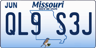 MO license plate QL9S3J