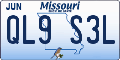 MO license plate QL9S3L