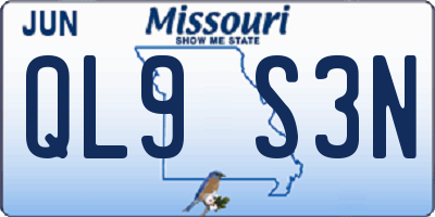 MO license plate QL9S3N