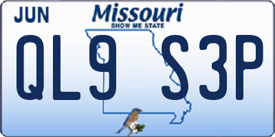 MO license plate QL9S3P