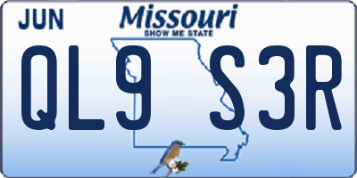 MO license plate QL9S3R