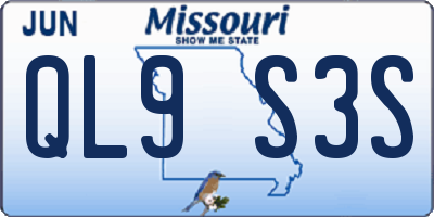 MO license plate QL9S3S