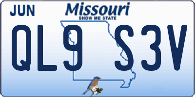 MO license plate QL9S3V