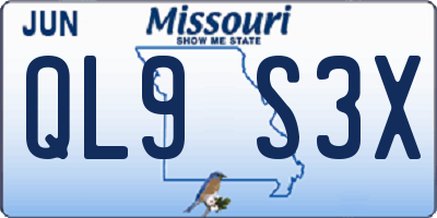 MO license plate QL9S3X
