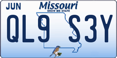 MO license plate QL9S3Y