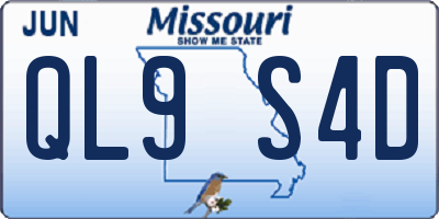 MO license plate QL9S4D