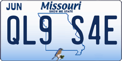 MO license plate QL9S4E