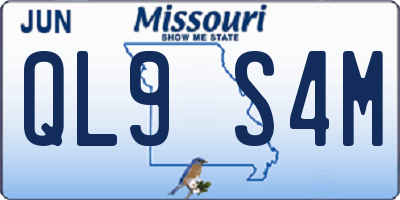 MO license plate QL9S4M