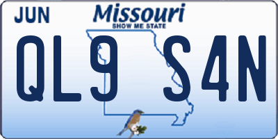 MO license plate QL9S4N