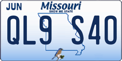 MO license plate QL9S4O