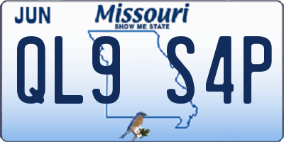 MO license plate QL9S4P