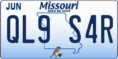 MO license plate QL9S4R