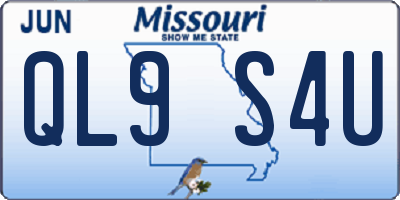 MO license plate QL9S4U