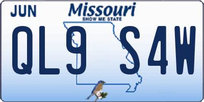 MO license plate QL9S4W