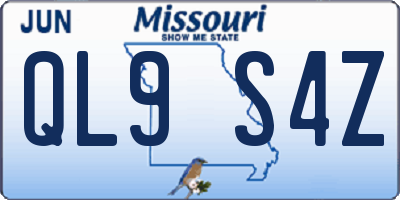 MO license plate QL9S4Z