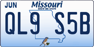 MO license plate QL9S5B