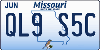 MO license plate QL9S5C