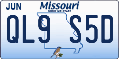 MO license plate QL9S5D