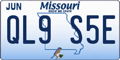 MO license plate QL9S5E