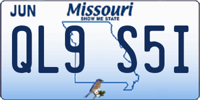 MO license plate QL9S5I