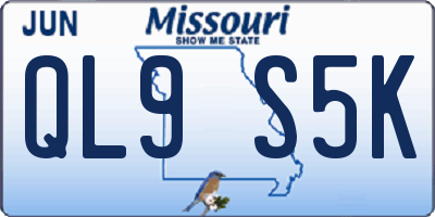MO license plate QL9S5K