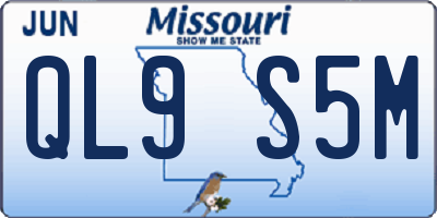 MO license plate QL9S5M